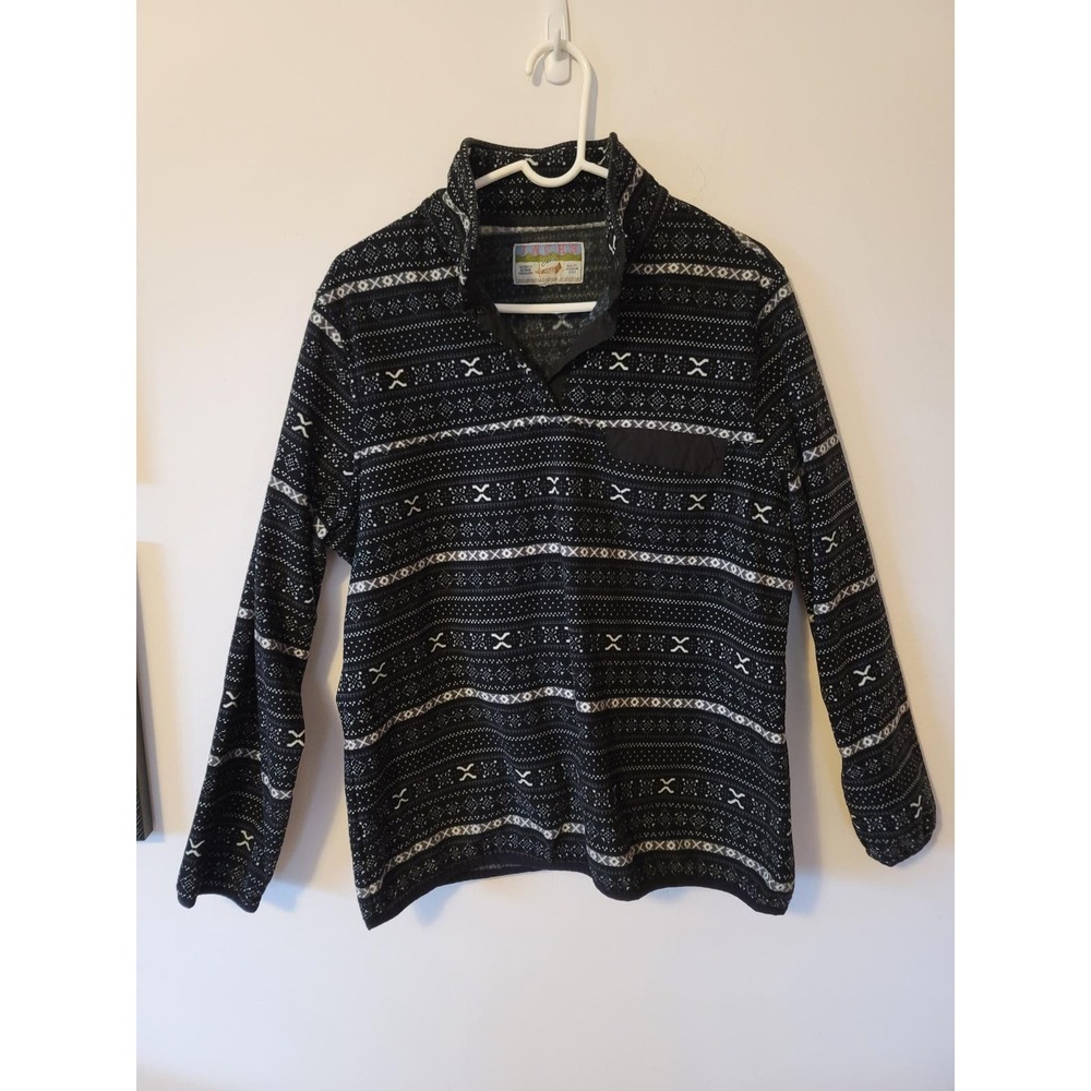 Jachs Cabin Fleece Pullover with Snaps and Front Pocket Women M/L